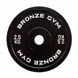 Диск калиброванный BRONZE GYM для пауэрлифтинга черный 2,5 кг
