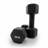 Гантели UNIX Fit неопреновая 5 кг Black, 2 шт